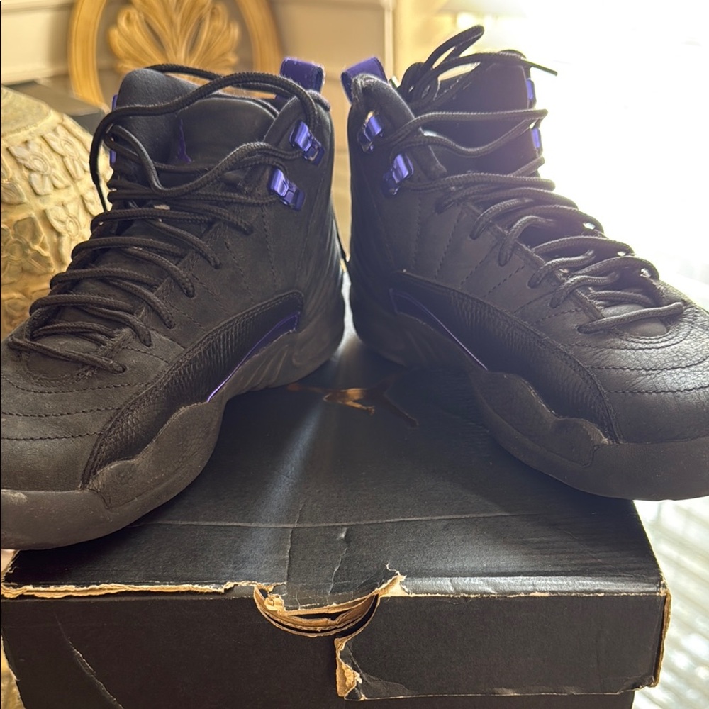 Jordan Retro 12 Black&Purple Sneakers - Picture 5 of 9